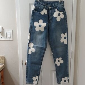 Floral Blue Jeans